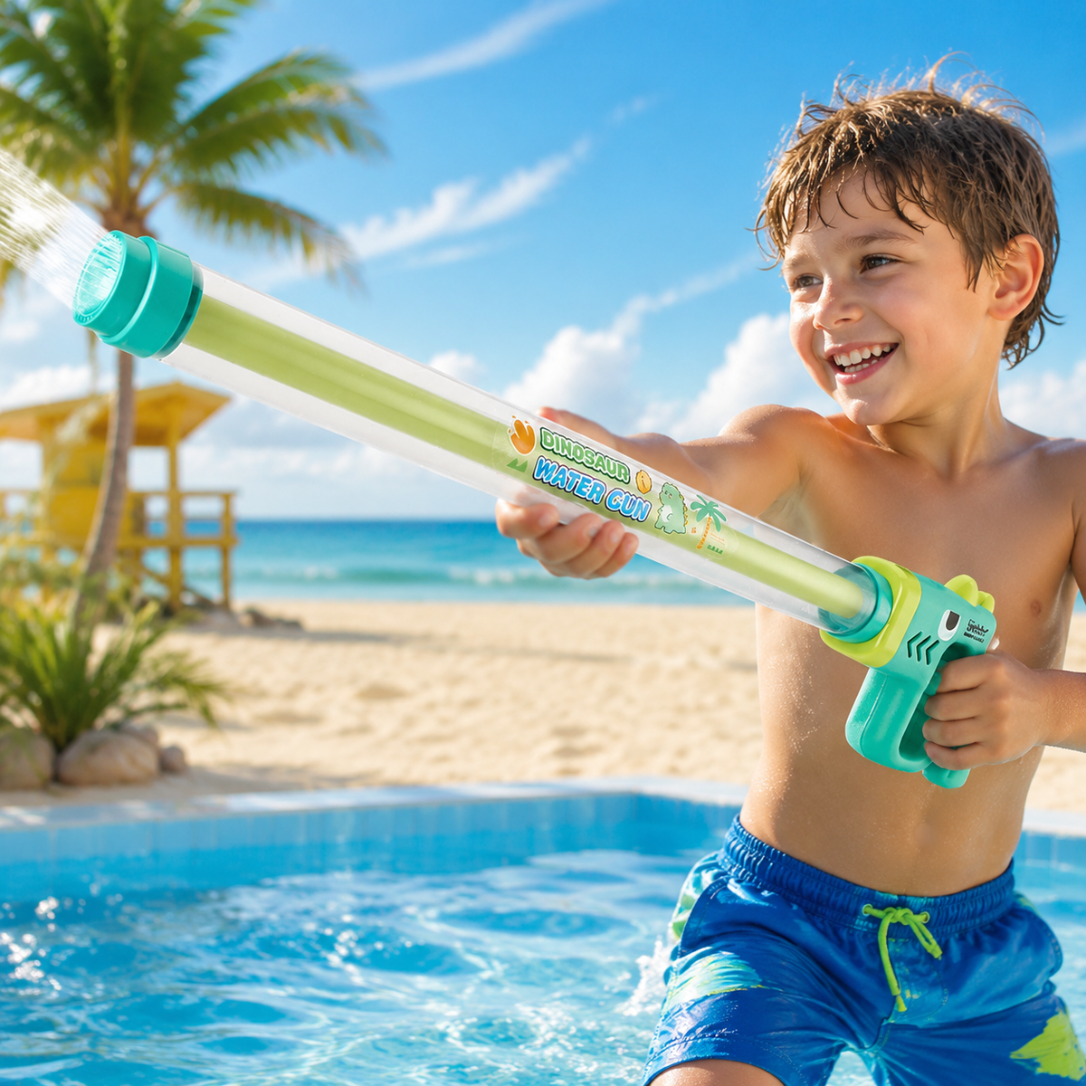 Watergun for Kids, 60cm Pull-Out Water Pistol, Large Water Blaster for Summer Holiday Outdoor Games