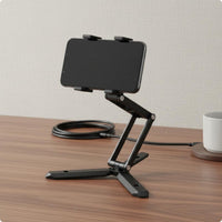 Folding Phone Tripod Multi-Function Phone Clip Tripod Adjustable Angle Mobile Accessory for Video Filming