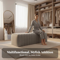 Tufted Bed-End Ottoman Multi-Purpose Upholstered Bench Comfortable paddinging Sturdy Frame for Homeowners, Retail Space, Bedroom