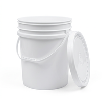 White Bucket Lid for Paint Storage, Wide Mouth Bucket Lid for DIY Projects, Food Grade Paint Pail wi - 5L