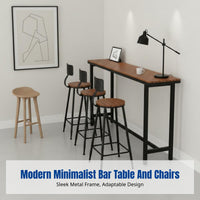 Nordic High Bar Table Wood, Iron Art, Minimalist, Restaurant, Home