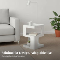 Sculptural Side Table Nordic design Nightstand Abstract Form for Bedroom, Adults