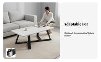 Light Luxury 2-Tier Rectangular Coffee Table Modern & design Living Room Furniture Marble Pattern Top Minimalist Design for Apartment Dwellers, Office Workers, Homeowners, Small Spaces, Reception Area