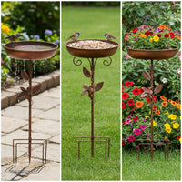 Bird Feeder with Bird Bath Decorative Birdbath Wrought-Iron for Gardeners, Garden, Yard, Flowerbed