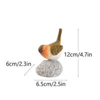 Bird Statue with Stone Look Base Carved Bird Figurine with Stone Realistic for Patio