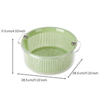 Double-Layer Fruit Drainer with Handle Ventilated Colander with Bowl 2 in 1 Draining Basket Multifunctional for Kitchen