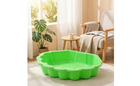 Low-Profile Sand and Water Basin Shallow Shell-Shaped Play Basin Molded Sandpit Heavy-Duty for Preschoolers, Toddlers, Kids, Kindergarten, Playroom, Daycare, Backyard