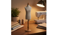 Pinnable Miniature Dress Form Fabric Covered Dress Form with Adjustable Height Tabletop Mannequin Torso Stable for Tailors