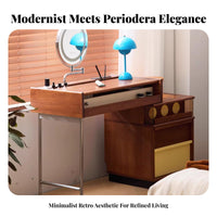 Retractable Vanity Set Space-Saving Dressing Table Multi-Functional Corner-Fit for Walk-in Closet
