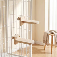 Hardwood Cat Climbing Ladder, Wall-Mounted Cat Stair, No-Drill, Space-Saving Cat Step