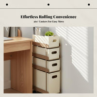 Slim Rolling Storage Shelf, Under Desk Movable Organizer, Snack Toy Book Rack for Home
