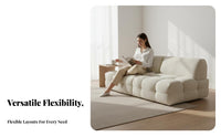 Minimalist aesthetic Armless sectional Sofa Customizable Layout Armless Chair Module fluffyLike Comfort Sectional Couch Deep Seat for Apartment Dwellers, Interior Designers, Young Adults, Living Room, Reception Hall, Bedroom