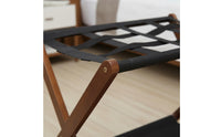 Double Layer Luggage Rack Solid Wood Folding Luggage Rack for Bedroom