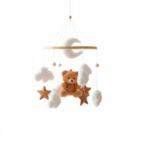 Teddy Bear Crib Mobile Visual Tracking Baby Bed Bell Handmade Look for Newborns