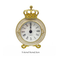 Crown Mantel Timepiece Gift Idea Home Decor Crystal Accents for Desktop