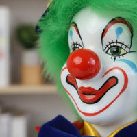 Ceramic Clown Figurine Artistic Carnival Clown Ornament Colorful