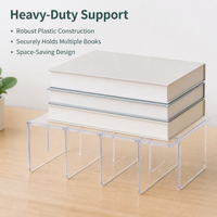 Clear Acrylic Bookends, Non-Slip Dividing Book End for Shelves, Matte Desktop Book Holder for Students & Office