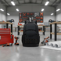 Thickened Multi-Pocket Tool Bag Backpack Multifunction Large Tool Backpack Wear Resistant Molded Base for Repair Workers, Technicians, Electricians, Construction Site, Workshop, Garage