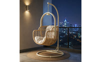 Freestanding Egg Swing Chair with Stand Cushioned Hanging Swing Chair with Stand Comfortable Furniture Thick for Adults, Bedroom, Patio