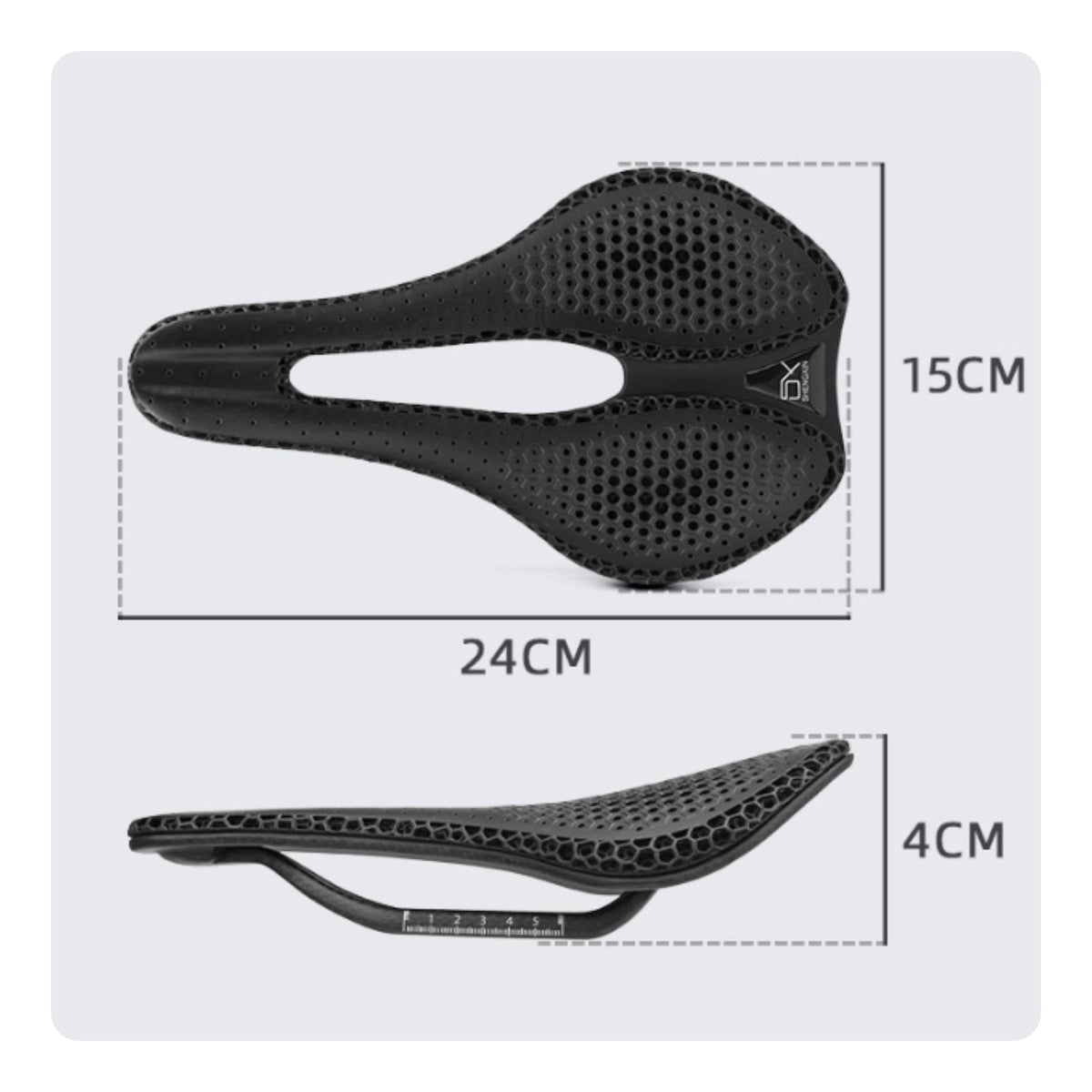 Streamlined 3D Printed Bike Saddle Breathable Saddle with Cutout Lightweight Ergonomic for Sport Riding
