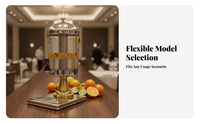 8 L Beverage Dispenser Polished Silver Finish Pedestal Beverage Dispenser Crystal Clear