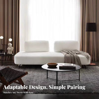 Armless Block Sofa Nordic aesthetic Couch Boucle Upholstery sectional Furniture for Apartment Dwellers, Design aficionados, Living Room, Lounge Area, Studio