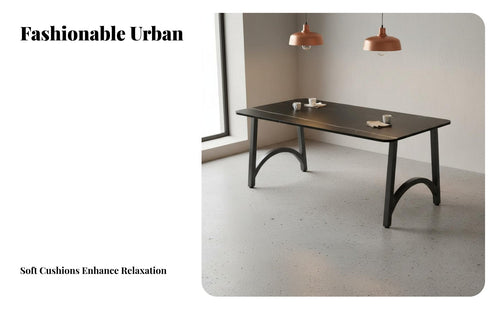 Heat Resistant Tabletop Industrial Design Booth Seating Set Sintered Stone Top Metal Frame Table and Sofa Set U-Shaped Restaurant Sofa for Bar Owners, Restaurants, Cafes, Lounges, Tea Houses