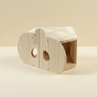 Guinea Pig Wooden House Semi-Enclosed Wooden Hideout House Cave Inspired