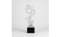 Resin Sculpture Clear Sculpture with Base Minimalist Stone Ornament for Interior Designers, Living Room