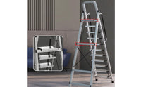 Wide Pedal Step Ladder with Handrail Non-Slip Step Ladder with Handrails Stable Space-Saving for Homeowners, Closet Storage