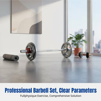 Barbell Set, Large Hole Painted Iron Plates, Home Fitness, Full Body Workout, 1.2m Bar