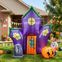 Inflatable Haunted House Halloween Haunted House Inflatable Yard Decoration Spooky Outdoor for Lawn