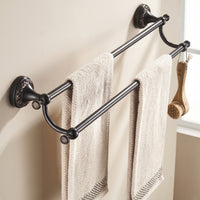 doubleBar Towel Rack Long-Lasting Towel Rack with Dual Rods Sturdy for Bathroom