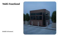 Outdoor Security Booth Steel Frame Sentry Post Anti-Rust Mobile Gatehouse for Gatekeepers, Parking Attendants, Entry Points, Construction Sites