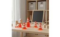 Miniature Traffic Cone Odorless Material Toy Road Cones and Barriers Spark Imagination Sand Table Barrier Model for Hobbyists, Educational Projects