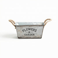 Galvanized Planter Bucket Decorative Plant Container Tabletop