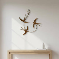 3 Swallows Wall Hanging Ready to Hang Swallow Wall Art Weather-Resistant