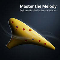 12 Hole Alto with Music and Lanyard, Musical Instrument Gift Box for Beginners, Easy to Play Ocarina for Music Education