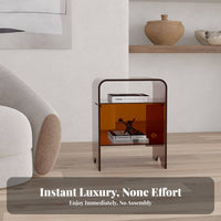 C-curved Storage Table hinged lid Lid Nightstand Minimalist design & aesthetic for Small areas