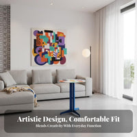 Colorful Round Pedestal Table Sturdy Sturdy Home Furnishing Easy to Assemble