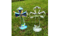Clear Crystal Cross Ornament Geometric Cut Faceted Crystal Cross Polished