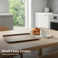 Rectangular Wood-Look Tray Decorative Serving Platter Easy to Clean for Hosts