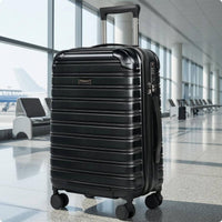 20-Inch Hard-Sided Suitcase Lateral Lock Compartment Area Hard-Sided Rolling Suitcase Rounded Corners Luggage