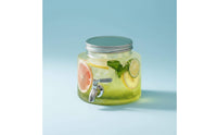 Large Capacity Glass Beverage Dispenser Spigot Wide Mouth Cold Drink Barrel Tap Easy to Clean Fruit Water Infusion Jar Food-Safe-Safe for Refrigerator, Home Bar, Parties, Buffets