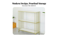 Nordic Design 3-Tier Slatted Display Stand Light Luxury Design 3-Tier Storage Rack Multi-Functional Console Table Large Capacity for Homeowners, Families, Renters, Entryway, Hallway, Living Room, Home Office