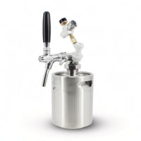 Stainless Steel Mini Keg with Faucet Pressurized Mini Keg Brushed Growler Long-Lasting for Homebrewers