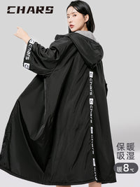 CHARS冬季浴袍游泳训练专用女加厚绒吸水速干冬训浴袍游泳防寒服