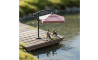 4 Pieces Micro Landscape 1:64 Scale Figure Miniature Scene Fishing Miniature Figure Detailed Mini Fishing Man Realistic Texture