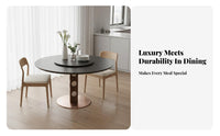Light Luxury Aesthetic Round Pedestal Table Minimalist design Household Furniture Modern Design Space Saving for Apartment Dwellers, Homeowners, Business Owners, Dining Room, Kitchen, Home, morning dining corner