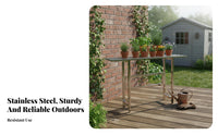 Single Tier Pedestal Stand Anti-Rust Flower Pot Holder Heightened Design Stable Base for Plant Lovers, Porch